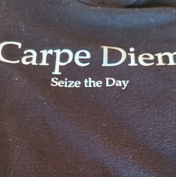 "Carpe Diem" Seize the Day black short sleeved onesie/bodysuit - Picture 3 of 3